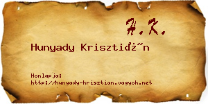 Hunyady Krisztián névjegykártya