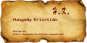 Hunyady Krisztián névjegykártya